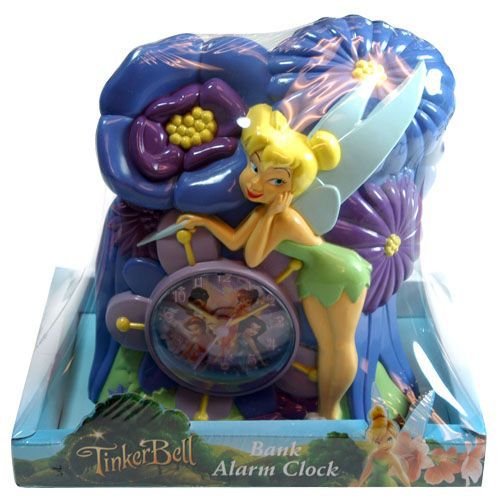 Disney Fairies Tinkerbell Bank and Alarm Clock