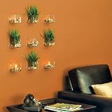 Set of 3 Chai Glass Tealight Holders - Wall-Mounted Design