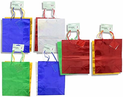 Medium Hologram Bag 5 Assorted Colors - 12 Count