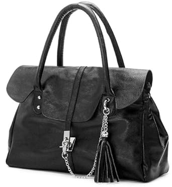 ABBEY Clasp Lock Tassel Black Soft Leatherette Office Tote Briefcase Satchel Tote Bag Handbag Purse - 2 color option ABBEY Clasp Lock Tassel Black Soft Leatherette Office Tote Briefcase Satchel Tote Bag Handbag Purse - 2 color option