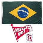Brazil Flag 3ft x 5ft Super Knit Brand