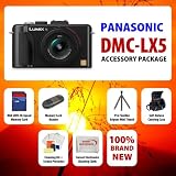 Panasonic Lumix Dmc-lx5 10.1 Mp Digital Camera with 3.8x Optical Image Stabilized Zoom and 3.0-inch LCD (Black) + SSE Best Value 8GB, Carrying Case, Cleaning Kit & Tripod Complete Accessories Package