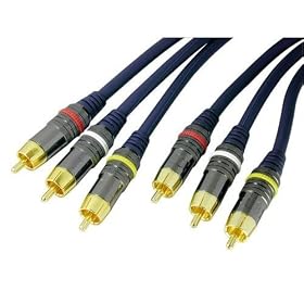Performance Series Premium Triple RCA Phono Cable 3 metres - Gold Plated Contacts Pure Oxygen Free Copper Conductors