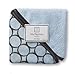 SwaddleDesigns Cotton Terry Velour Baby Washcloths, Set of 2, Brown Mod Circles on Pastel Blue