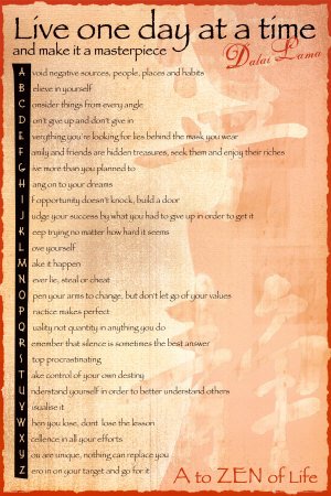 Dalai Lama Live One Day at a Time Poster Print 24x36 Collections Poster Print, 24x36 World Culture Poster Print, 24x36