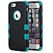 ULAK iPhone 6S Case, iPhone 6 Case, Shock-Absorbing Case with Hybrid 3in1 Soft Silicone + Hard PC Cover for Apple iPhone 6/6S 4.7 Inch Device (Black/Blue)