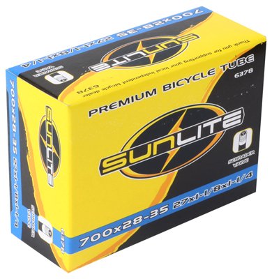 Sunlite Bicycle Tube, 27 x 1-1/8 x 1-1/4 (700 x 28-35) SCHRADER Valve