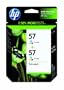 HP 57 Tri-Color Ink Cartridge in Retail Packaging, Twin Pack