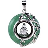 Green Jade & Sterling Silver Meditating Buddha Handmade Pendant Necklace