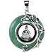 Green Jade & Sterling Silver Meditating Buddha Handmade Pendant Necklace