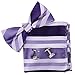 EBC1A17 Perfect Stripe Silk Pre-tied Bowtie Cufflinks Hanky For Mens By Epoint