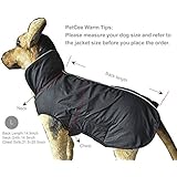 PetCee Waterproof 100% Polyester- Fleece Lined Jacket Reflective Dog Jacket Loft Dog Coat Climate Changer Fleece Jacket (Black L)