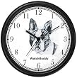 Boston Terrier Dog Wall Clock by WatchBuddy Timepieces (White Frame)