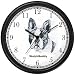 Boston Terrier Dog Wall Clock by WatchBuddy Timepieces (White Frame)