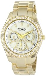 XOXO Women's XO5302A Rhinestone Accent Gold-Tone Bracelet Watch