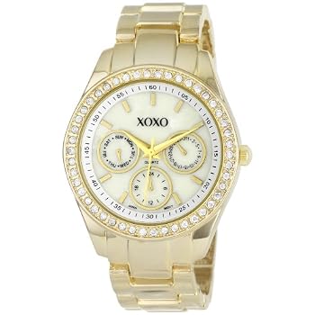 Set A Shopping Price Drop Alert For XOXO Women's XO5302A Rhinestone Accent Gold-Tone Bracelet Watch