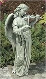 23 Joseph's Studio Peaceful Angel Playing Violin Garden Statue
