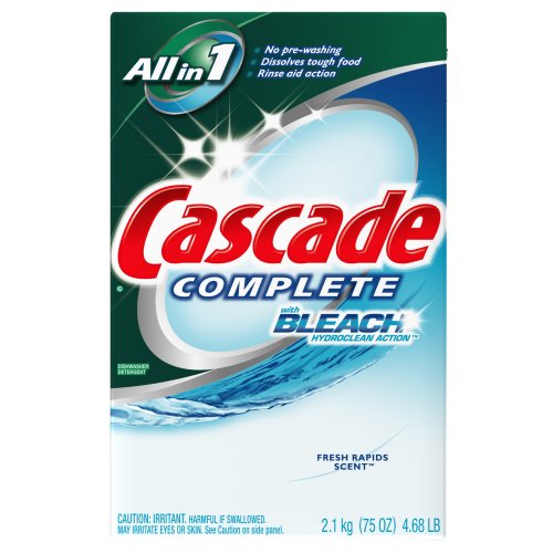 Liquid Detergent Stores Cascade Complete Powder with Bleach Hydroclean