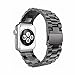 HCcolo Apple Watch Band, HCE Stainless Steel Link Bracelet, Sport Bands for iWatch All Models, Double Button Folding Clasp - 42mm - Black