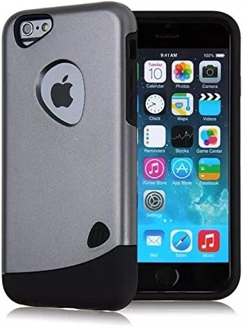 Cobblestone Plastic Phone Case for Iphone 6 Plus, TPU + Pc Carbon Fiber Hard Case for Iphone 6 5.5" (Ip6 5.5 Grey)