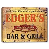 EDGER'S World Famous Bar & Grill Stretched Canvas Print