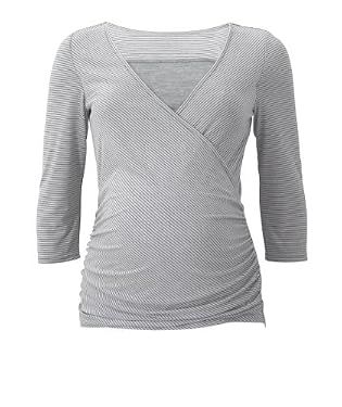 Stripe Cross Over Front Feeding Top