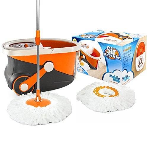 Sir-mops-a-lot® spin mop - revolutionary rolling spin mop and st…