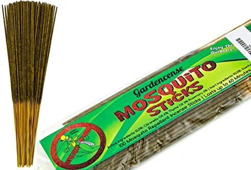 Mosquito Repellent - Scented Incense Sticks - Citronella Thyme Oil &amp; Rosemary - 100 Count, Deet Free &amp; Natural - Enjoy the Outdoors - Sticks Last up to 1 Hour - Made In The USA