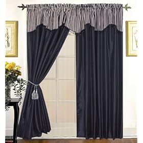 Raphsody Chenille Curtain Set w  Valance Sheer Tassels by KingLinen