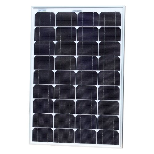 50W AKT Solar Panel Kit PLUS CROCODILE CLIPS with 5A charge controller and solar cables - Complete kit for a 12V system e.g. in a Caravan, Boat or Outhouse