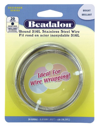 Beadalon Round Wire 316L Stainless Steel 26 Gauge, 