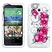 HTC Desire 510 Case, Luckyphone (TM) For HTC Desire 510 TUFF Phone Cover Protector Dual Layer Armor Case + Premium Screen Proector + Touch Screen Stylus Pen (Morning Petunias / White TUFF)
