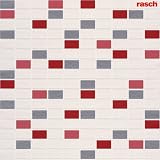Rasch Tapete 817102 Relieftapete Muster ""Fliese"" wei&szlig;-rot modern