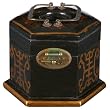 Handmade Oriental Black Leather Gold Prosperity 8" Tissue Box