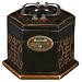 Handmade Oriental Black Leather Gold Prosperity 8" Tissue Box