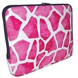 13.3 inch Giraffe Pattern Leather Like Anti-shock Laptop Sleeve, Double side lint cushion MEMORY FOAM Zipper Sleeve Case for 13.3