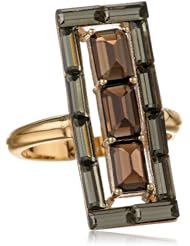 Kelly Wearstler Normandie 18k Gold Plated Smoky Topaz Crystal Baguette Ring