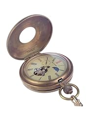 armel Pure Brass Antique Retro Steampunk Full Copper Bronze Pocket Watch Mechanical