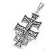 Sterling Silver - Pendant - Caravaca Cross - 36mm Height - Oxidized Finish