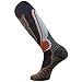 Pure Athlete High Performance Wool Ski Socks - Thermal Warm Merino Wool OTC Sock, Men Women (1 Pair - Black/Grey/Orange, Small)