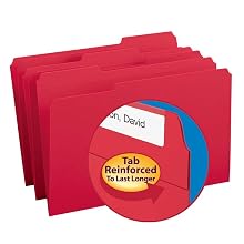 Smead 1/3-Cut File Folders, Heavy Duty Reinforced Tab, Legal Size, Red, 100 Per Box (17734)