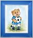 Sports Bear Soccer Star - Children's and Kids Room Framed Wall Art and Nursery Wall Decor