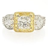 Diamond & 18k Two-Tone Gold Antique Style Engagement Ring