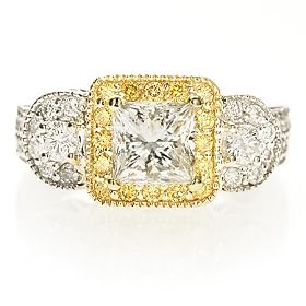 Diamond & 18k Two-Tone Gold Antique Style Engagement Ring