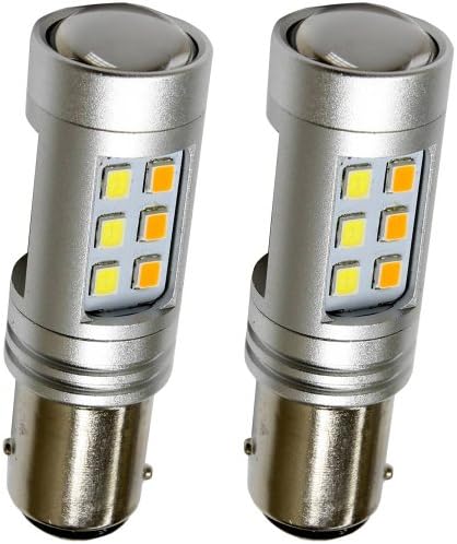 High Power 3535 Chip 1157 Dual Color Switchback LED Turn Signal Light Bulbs