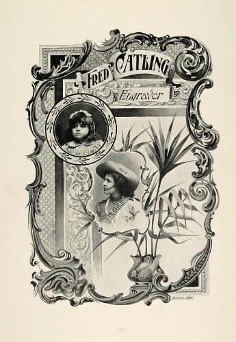 1901 Print Ad Fred Catling Engraver Art Nouveau Border - Original Print Ad