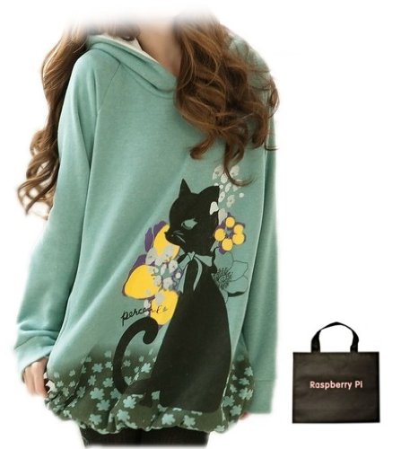 (ラズベリーパイ)RaspberryPi ガーリー チュニック パーカー スウィート 猫 M / L オリジナルエコバッグセット lc89rp