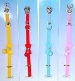 WILMA Lack Halsband mit Schleife und Gloeckchen 31cm in 4 Farben #2392