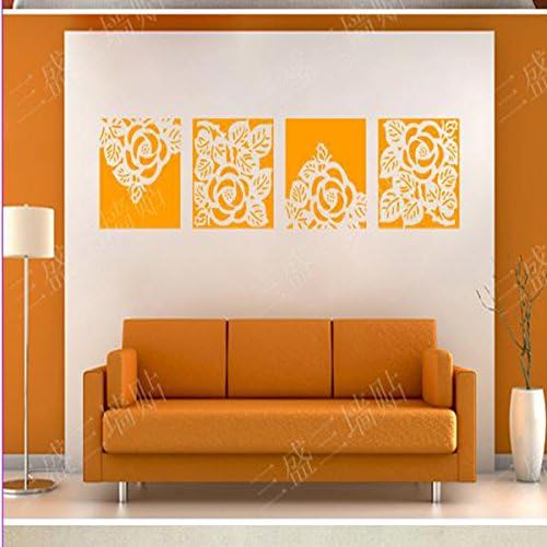 2016 Newly Designed Home Wall Decal Bedroom Flower Pattern Living Room Background Deco Wallpaper Decorative Large Floral 4parts Combined Stickers Self Adhesive DIY Decor Art Murals