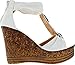 Refresh GRITA-02 Women's Beaded Platform Ankle Strap Cork Wedge Heel Sandal